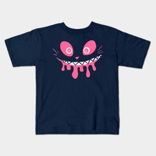 Slimey Drooling Creepy Cat Face Kids T-Shirt